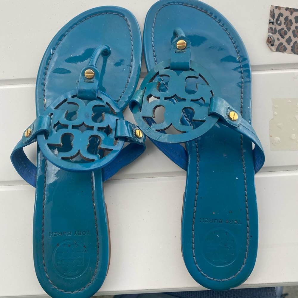 Tory Burch Aqua Green Turquoise Miller Sandals